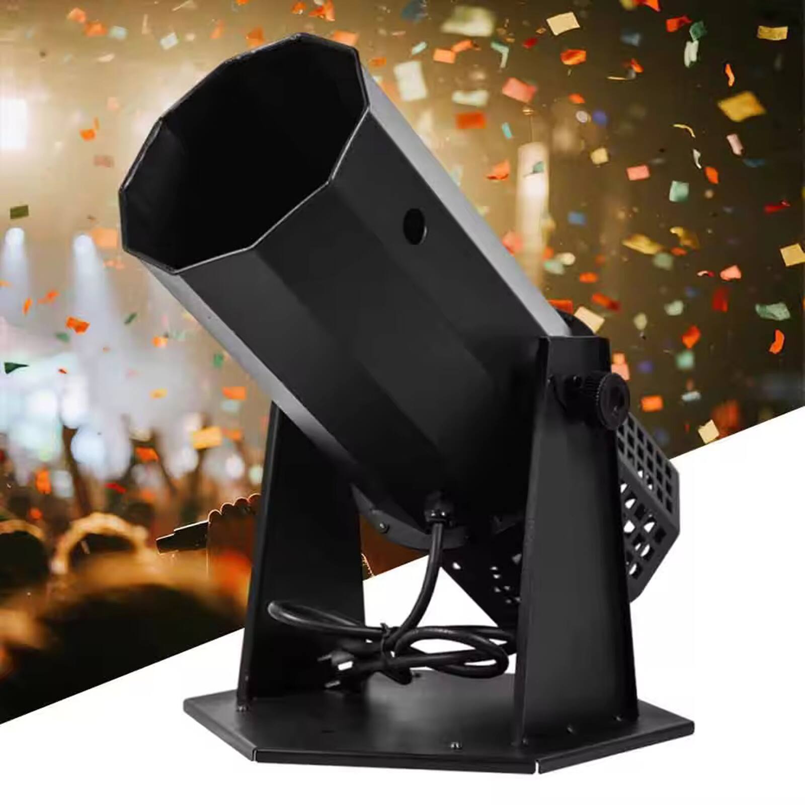 Back. Topteng - Electric Confetti Cannon – 1500W, Remote Control, 5-8m² Spray, Plug & Play, Fit for DJ Party, Wedding & Stage Show - Black.