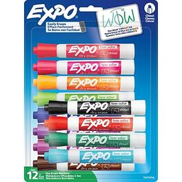 Expo - Tank Dry Erase Marker, Chisel Tip, 12/Pack - Assorted Colors