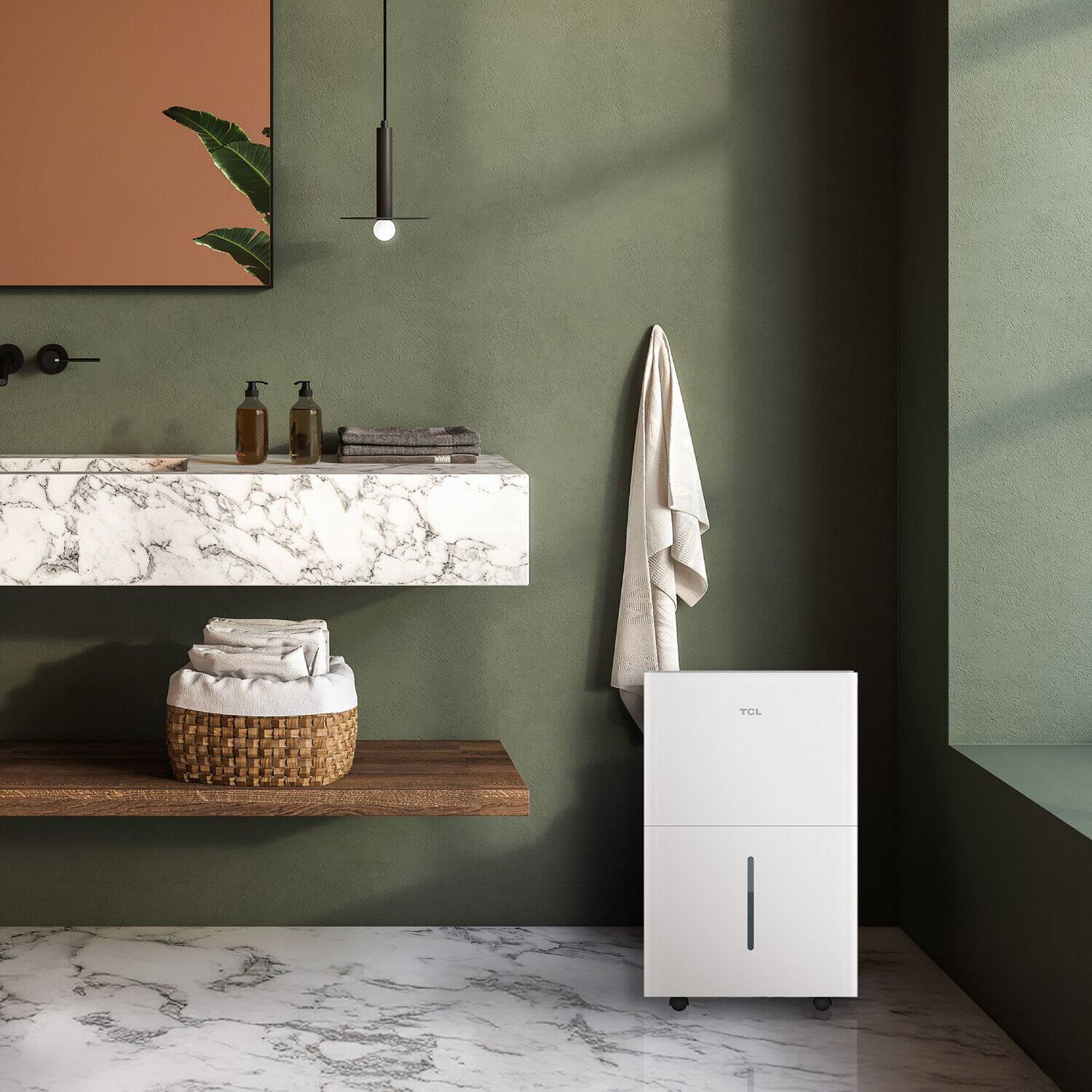 Alt View 9. TCL - 3,000 Sq. Ft. 32-Pint Smart Dehumidifier with Remote, 8 Pint Bucket Capacity, Energy Star Most Efficient 2024 - White.