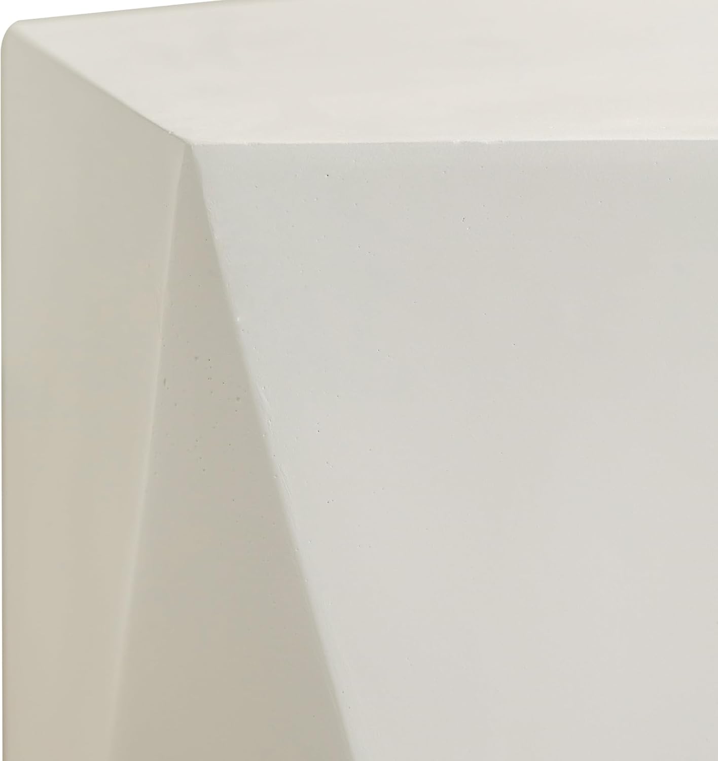 Alt View 3. LeisureMod - Nexovo Geometric Side Table, Multi-Faceted Fiberstone Modern Indoor/Outdoor Accent Table - No Assembly - White.