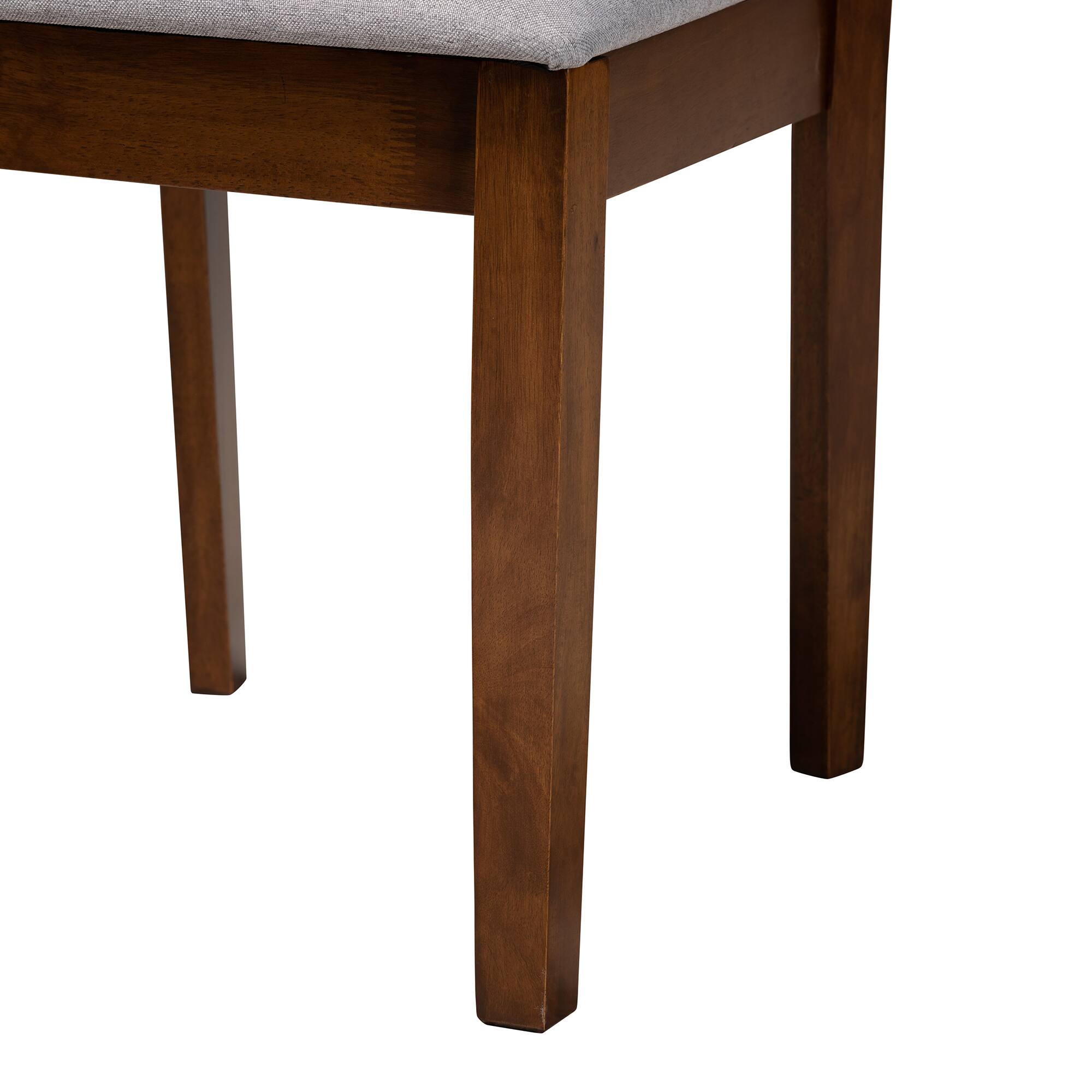 Alt View 1. Baxton Studio - Abigail Modern Fabric and Finished Wood 2-Piece Dining Chair Set - Grey/Walnut Brown.