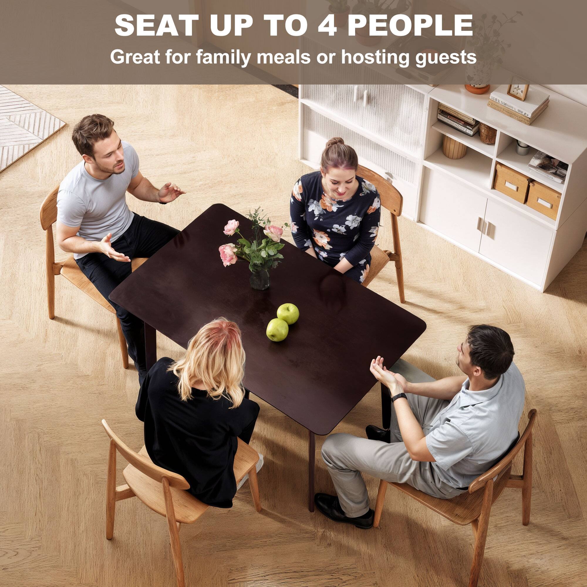 SEAT UP TO 4 PEOPLE Great for family meals or hosting guests