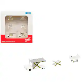 Container Loader 2 Vehicle Set White 1/500 Diecast Model by Herpa