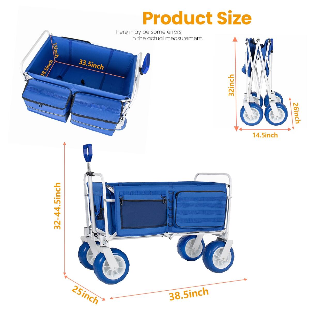 Product Size  
There may be some errors in the actual measurement.  
13 inch  
5 inch  
33.5 inch  
18 inch  
32 inch  
14.5 inch  
32-44.5 inch  
25 inch  
38.5 inch  
26 inch