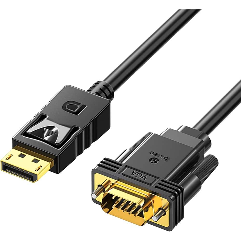 PARKER SLATER - DisplayPort to VGA Cable 6ft – Male to Male, 1080P HD, Black