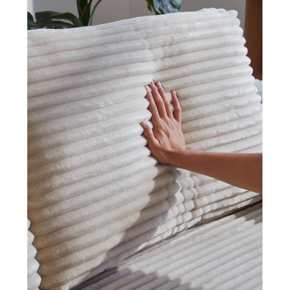 Angle. PDTEND - Contemporary Beige Ottoman for Living Room and Bedroom - Beige.