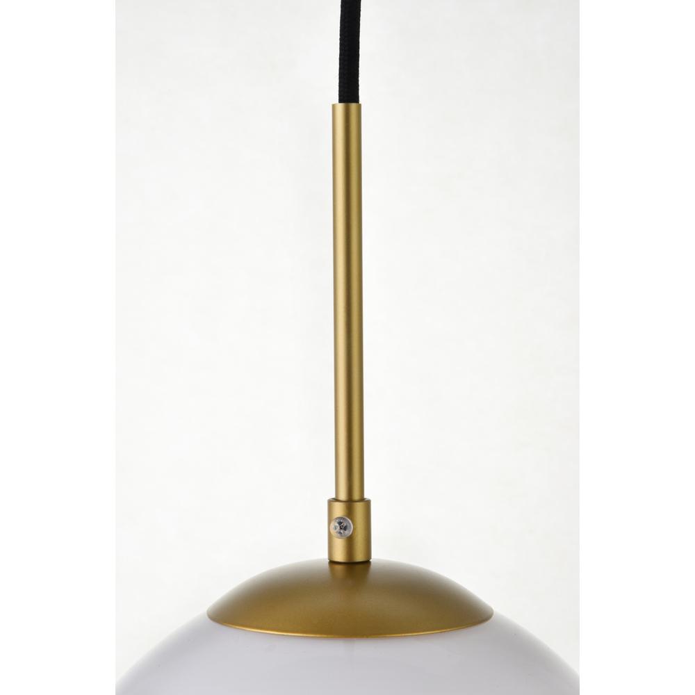 Left. Living District - Baxter 1 Light Brass Pendant With Frosted White Glass - Brass And Frosted White.