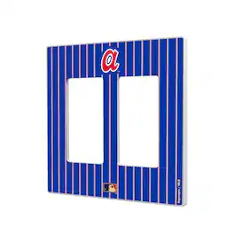 Keyscaper - Atlanta Braves 1972-1980 Cooperstown Pinstripe Double Rocker Light Switch Plate - Multicolor