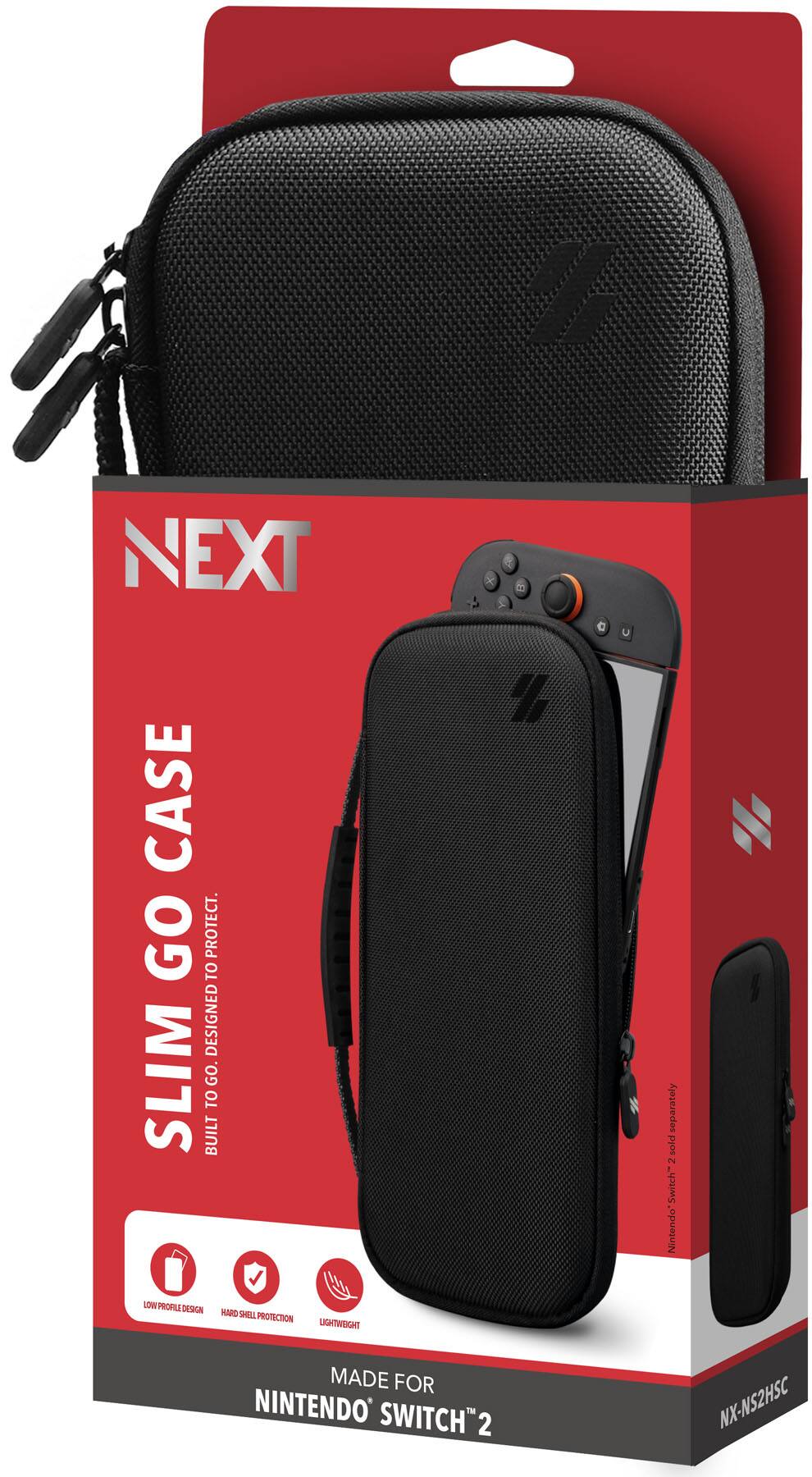 NEXT  
SLIM GO CASE  
BUILT TO GO DESIGNED TO PROTECT.  
MADE FOR NINTENDO SWITCH 2  
NX-NS2HSC  
- Lightweight  
- Low Profile Design  
- Shock Protection