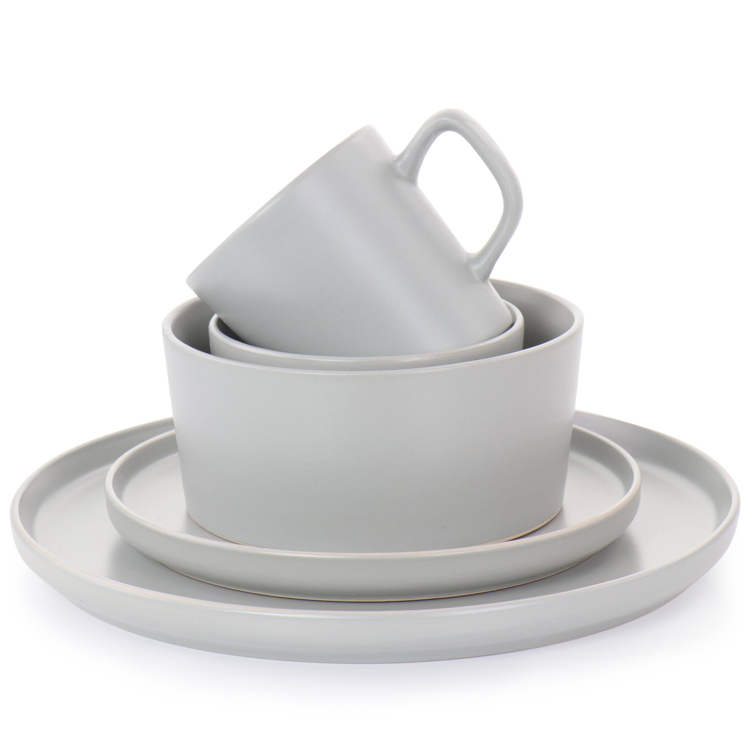 Alt View 1. Elama - Elama Luxmatte Light Grey 20 Piece Dinnerware Set - Light Gray.