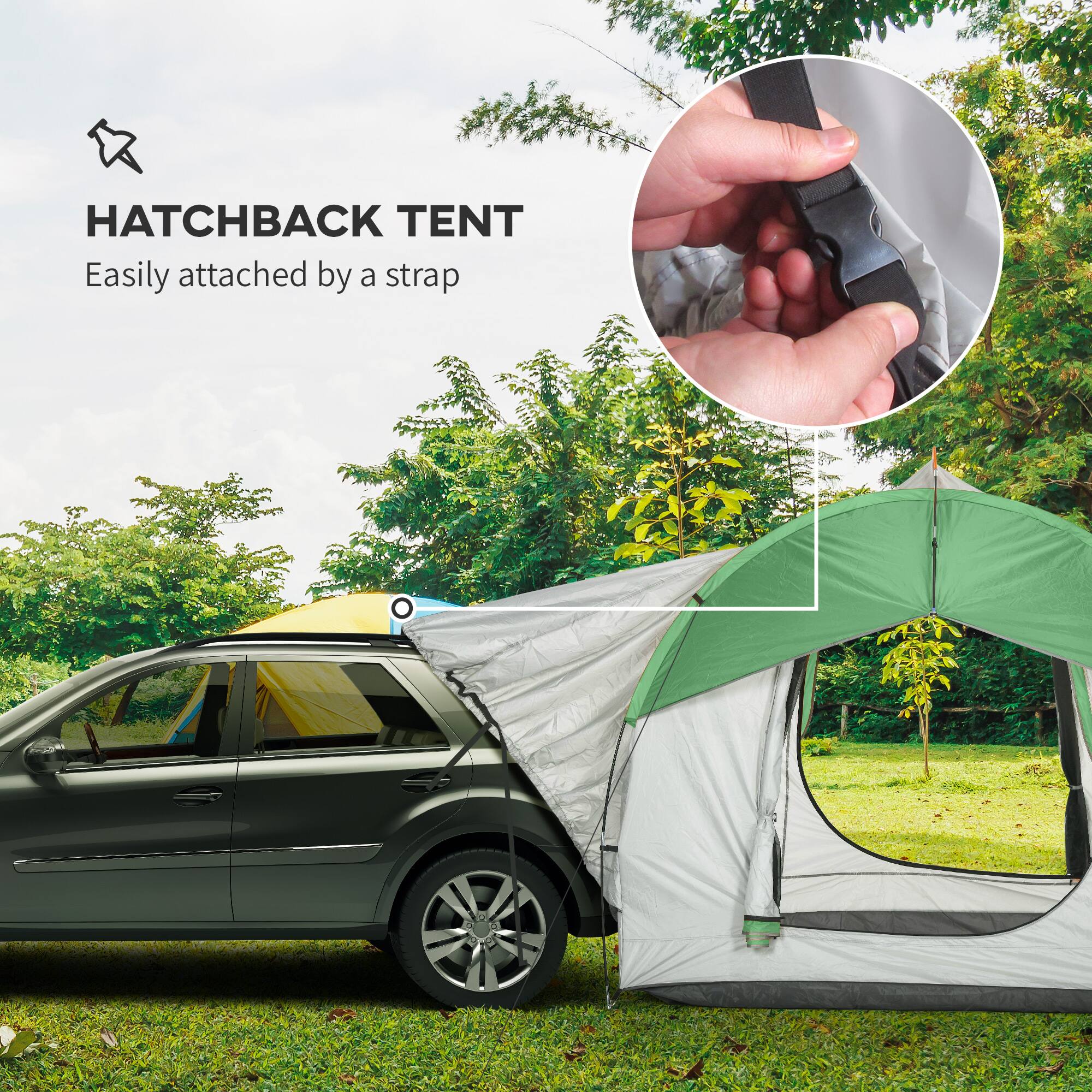 HATCHBACK TENT
Easily attached by a strap