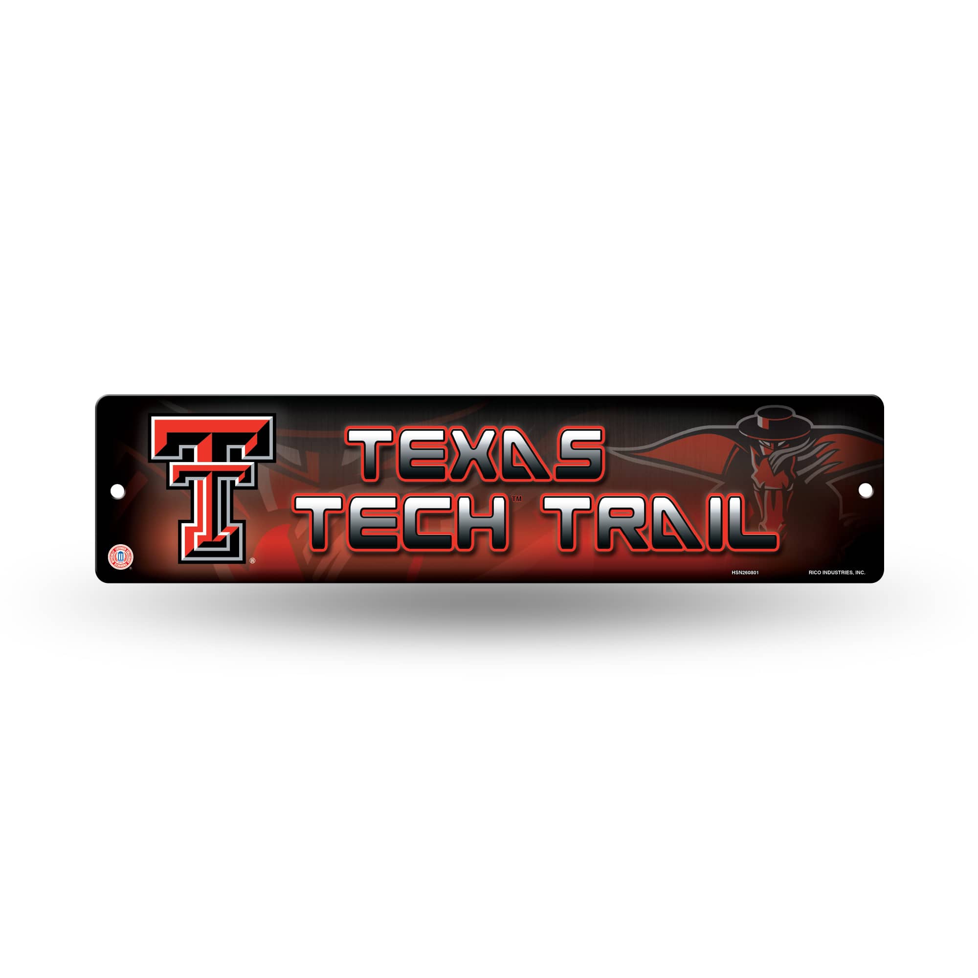 Rico Industries - Texas Tech Red Raiders 16" Street Sign for garage, office, man cave or any wall - Multi