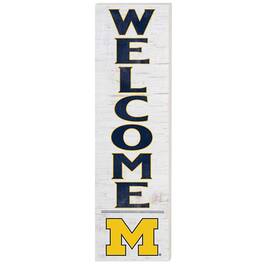 Jardine - Michigan Wolverines 10'' x 35'' Indoor/Outdoor Welcome Sign - White