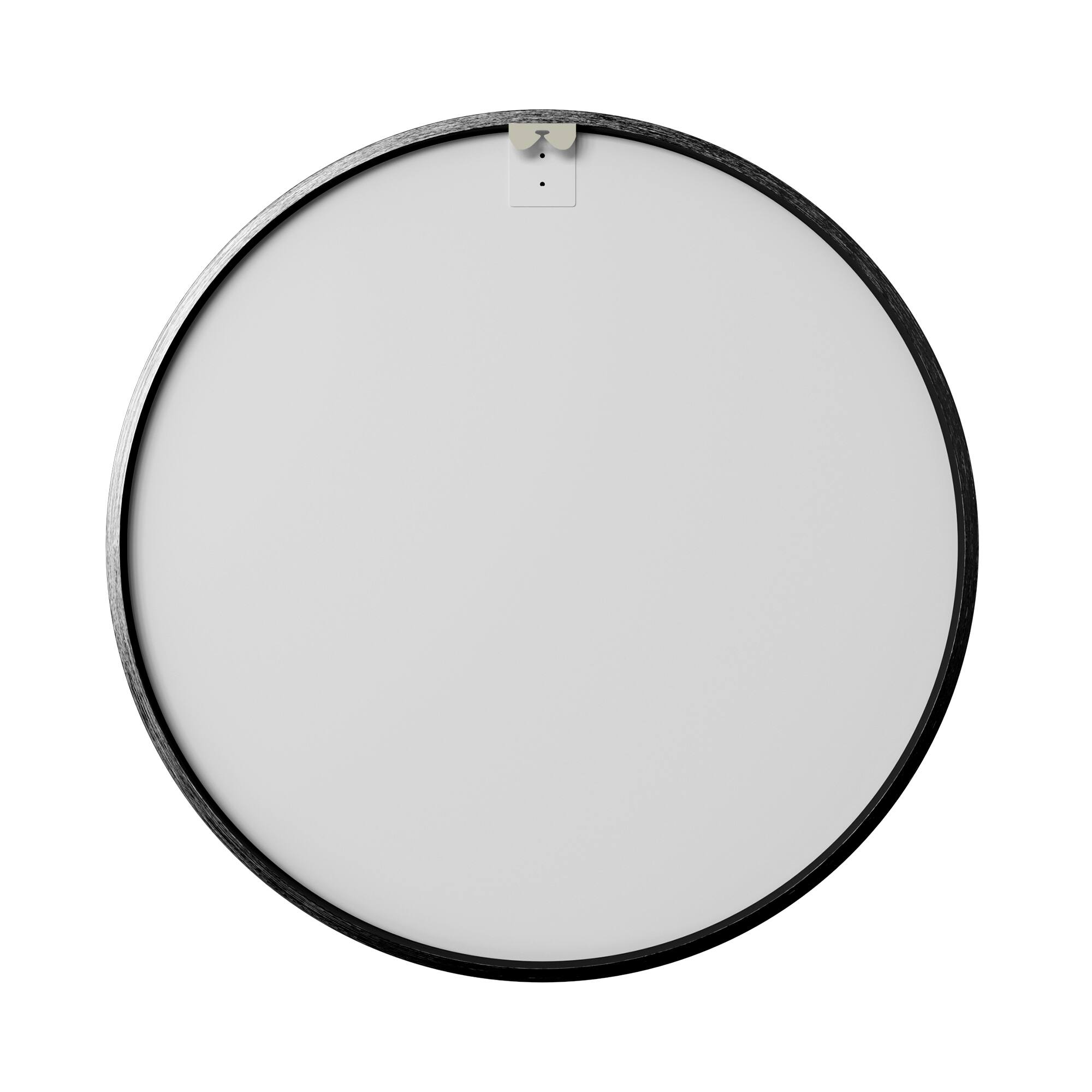 Alt View 1. Lirago - Black Round Aluminum Alloy Framed Mirror with Tempered Glass 31"W x 31"H x 1.1"D - Black.