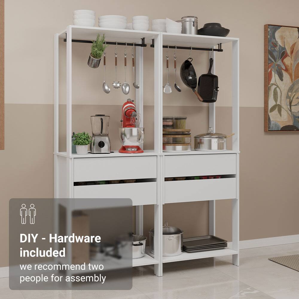 DIY - Hardware included  
we recommend two people for assembly