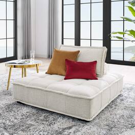 Saunter Tufted Fabric Armless Chair by Modway - Beige