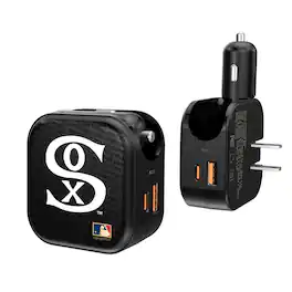 Keyscaper - Chicago White Sox Team Logo Dual Port USB Car & Home Charger - Multicolor