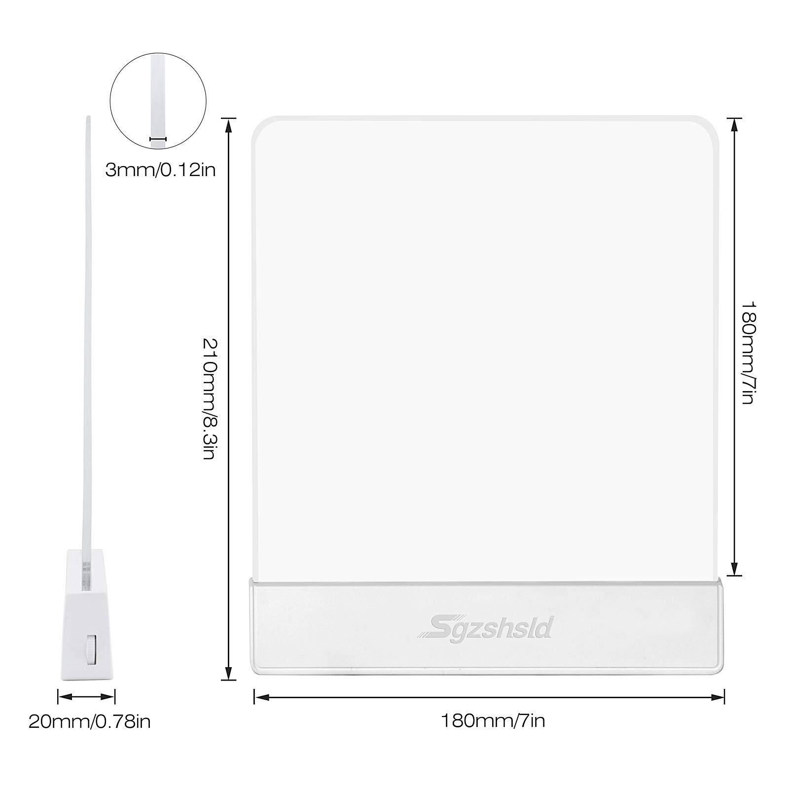 Sure, here is the corrected and grouped text from the image:

- **Dimensions:**
  - 3mm/0.12in
  - 210mm/8.3in
  - 180mm/7in
  - 20mm/0.78in
  - 180mm/7in

- **Brand:**
  - Sgzshsld
