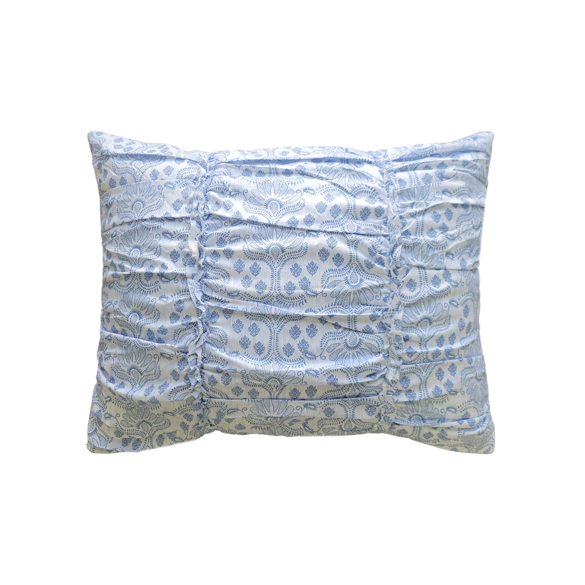 Front. BreeBe - Helena Ruffle Sham King - Blue.