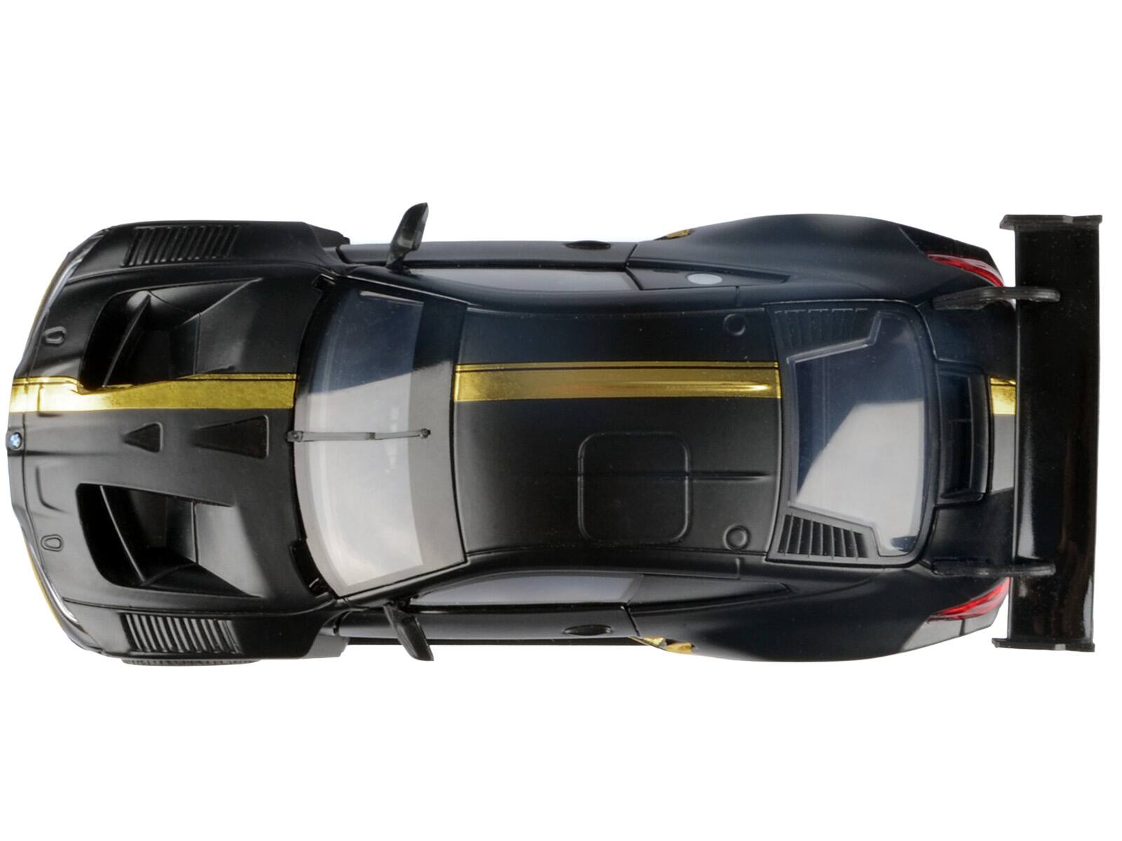 Alt View 1. Motormax - BMW M4 GT3 Matt Black with Gold Stripes "Midnight Eclipse" Series 1/24 Diecast Model Car by Motormax - Matt Black and Gold.