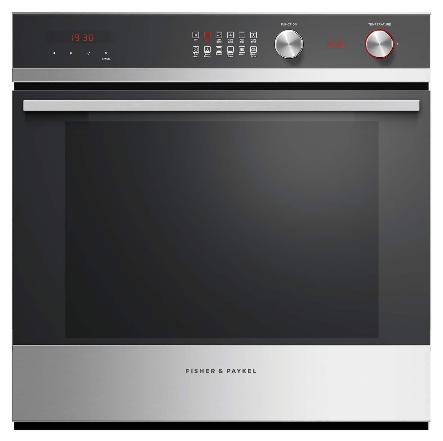 Front. Fisher & Paykel - 24-in Contemporary Oven, 11 Function - Stainless Steel Trim.