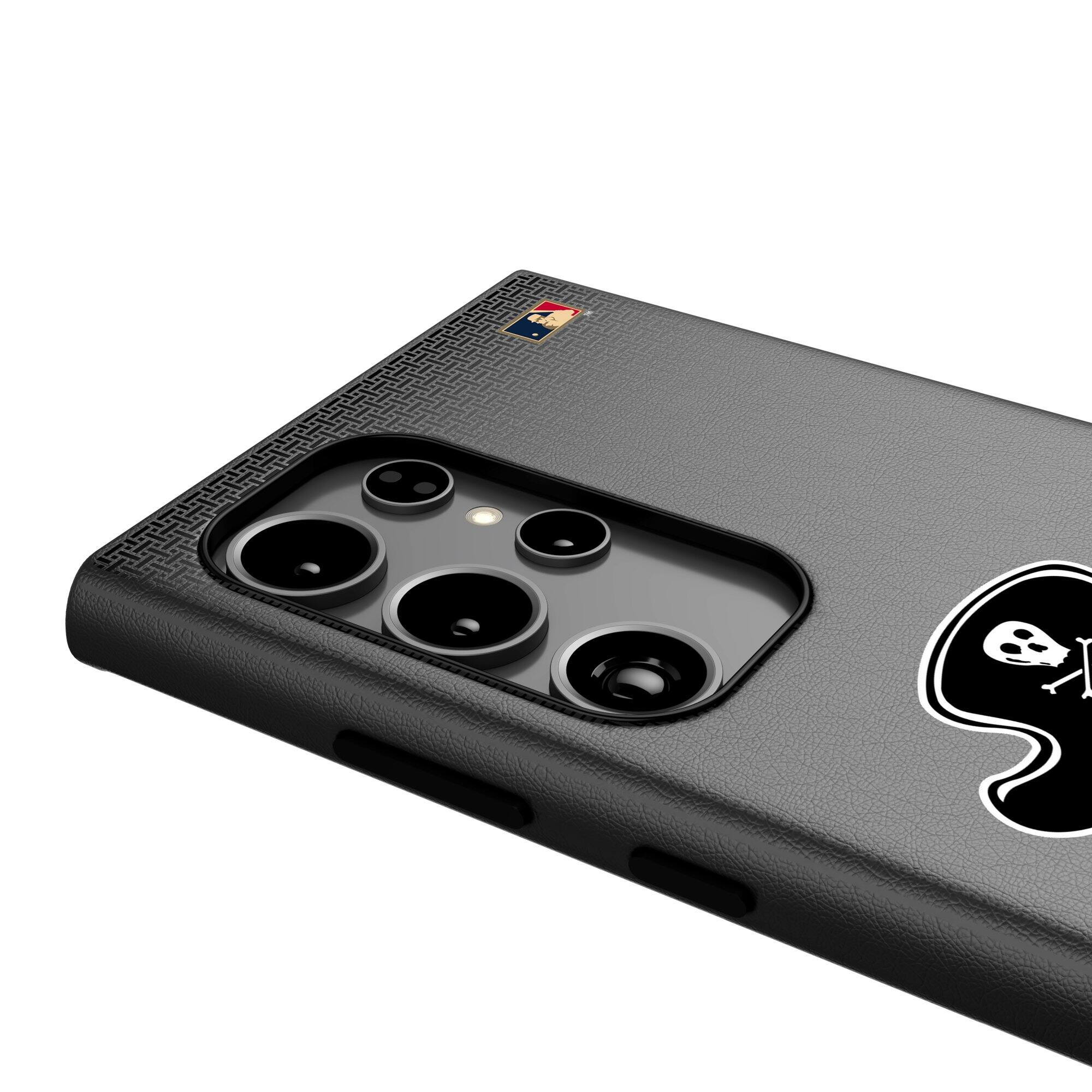 Alt View 3. Keyscaper - Pittsburgh Pirates Cooperstown Collection 1958-1966 Galaxy Magnetic Bump Case - S25 - Black.