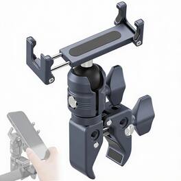 OMOMMD - Riding Phone Holder Kit Include Dual Socket Arm handlebar Strong Rod Clamp adjustable Clip Suitable For 5 5 - KPS-07