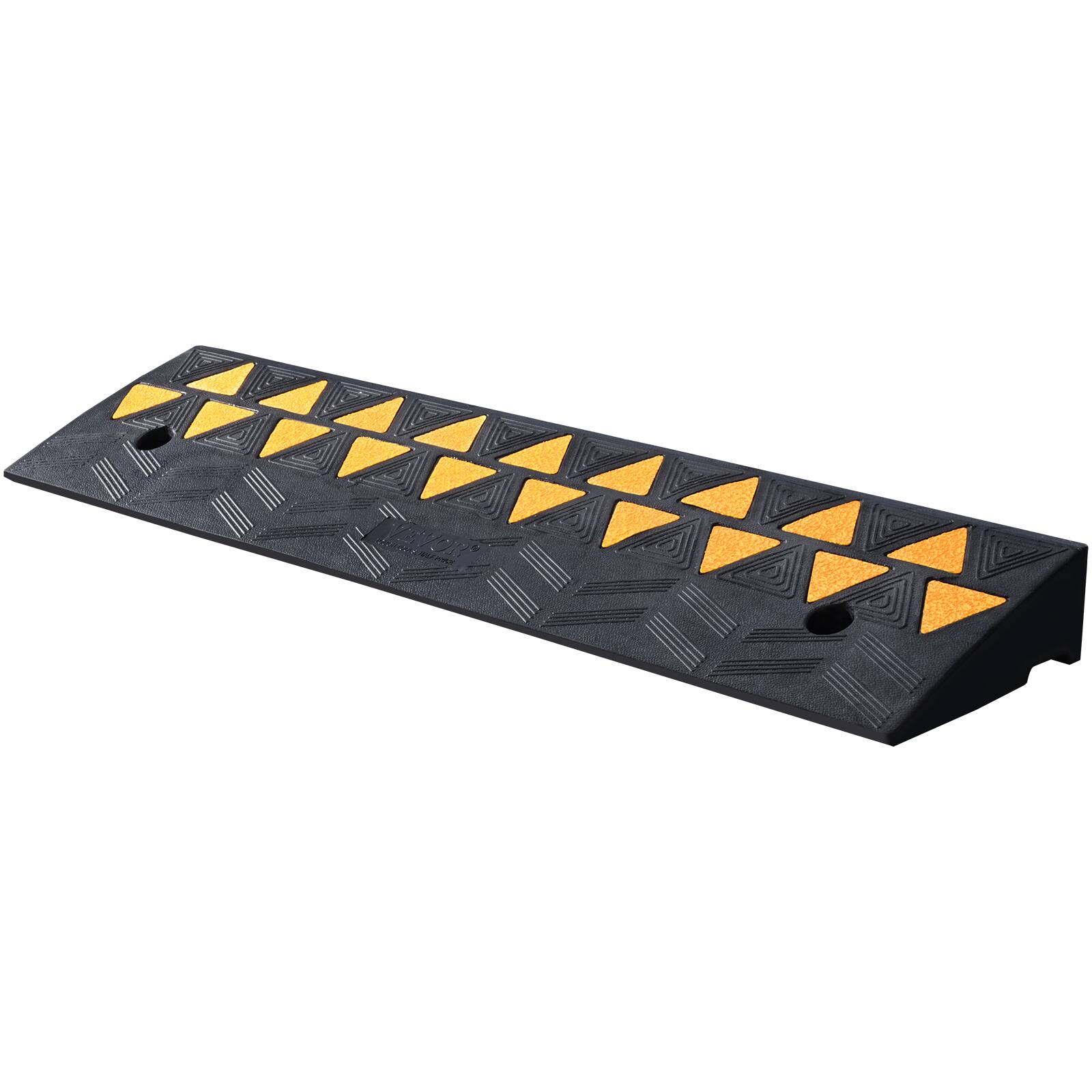Alt View 5. VEVOR - Rubber Curb Ramp 3.5" Rise Height Sidewalk Curb Ramp, 10" Width 39.4" Length Driveway Ramp for Curb, 15T Heavy Duty - Black.