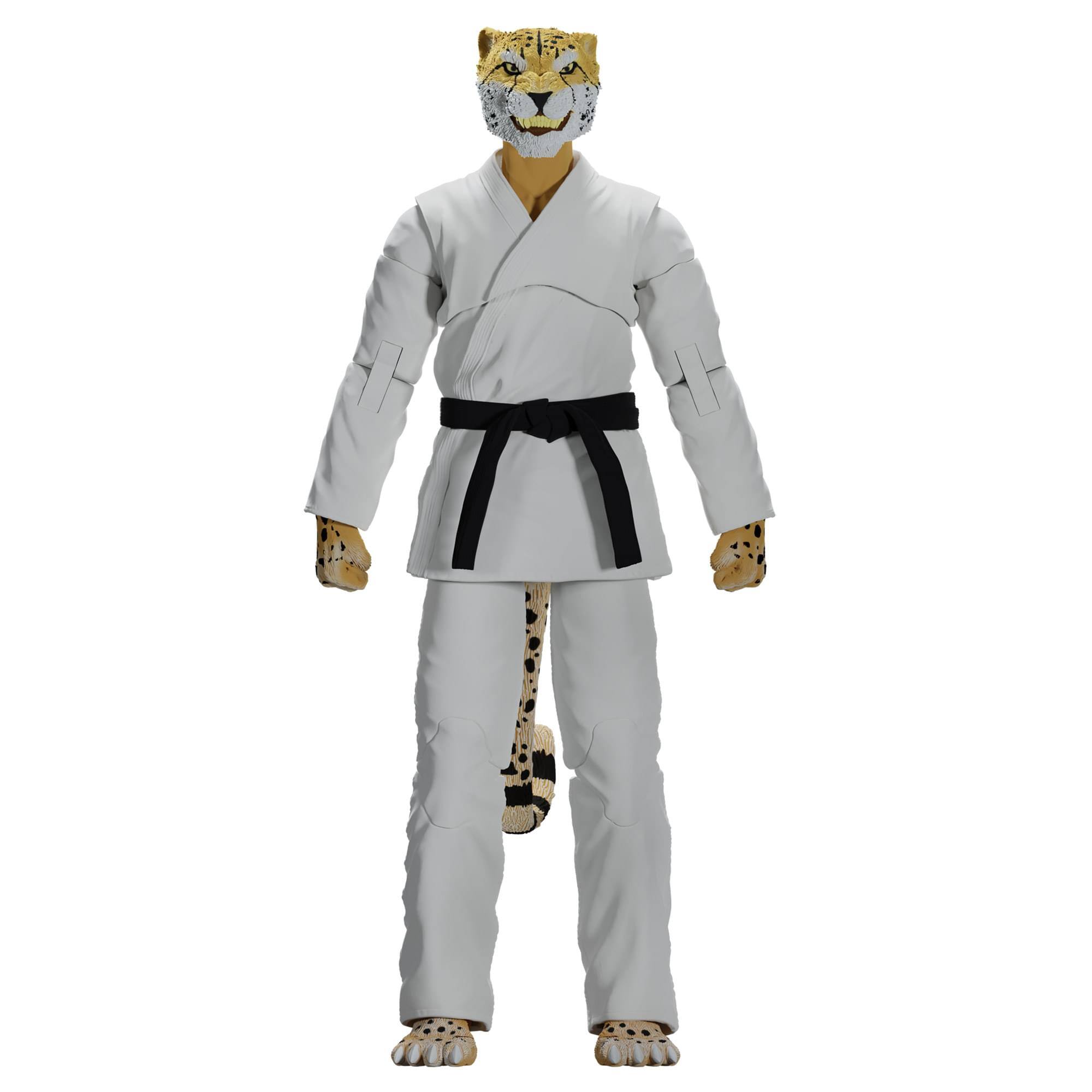 Alt View 10. Icon Heroes - Zoo Jitsu Fighters 6 Inch Action Figure | Chico the Cheetah with White Gi - White.