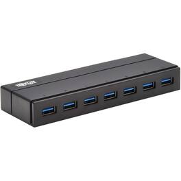 Eaton Tripp Lite Series 7-Port USB-A Mini Hub - USB 3.x (5Gbps), International Plug Adapters - USB 3.2 (Gen 1) Type A - Black