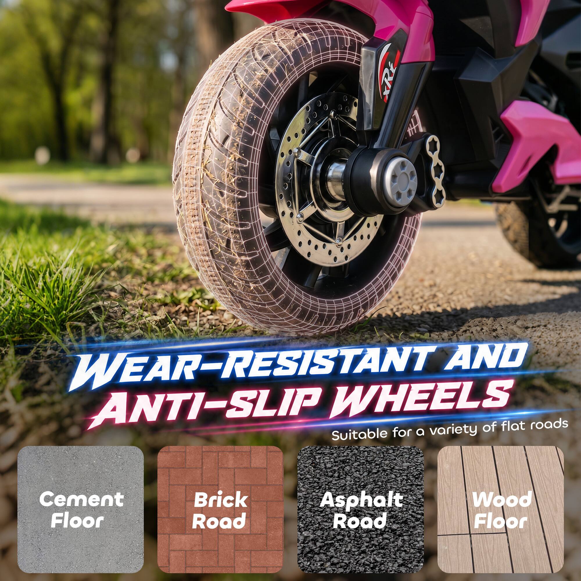 XRi

WEAR-RESISTANT AND ANTI-SLIP WHEELS

Suitable for a variety of flat roads

Cement Floor
Brick Road
Asphalt Road
Wood Floor