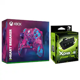 Microsoft - Xbox Wireless Controller with Xone SE 2 Controller Adapter Crossplay Converter for PS5, Switch 2 and PC - Heart Break - Heart Breaker