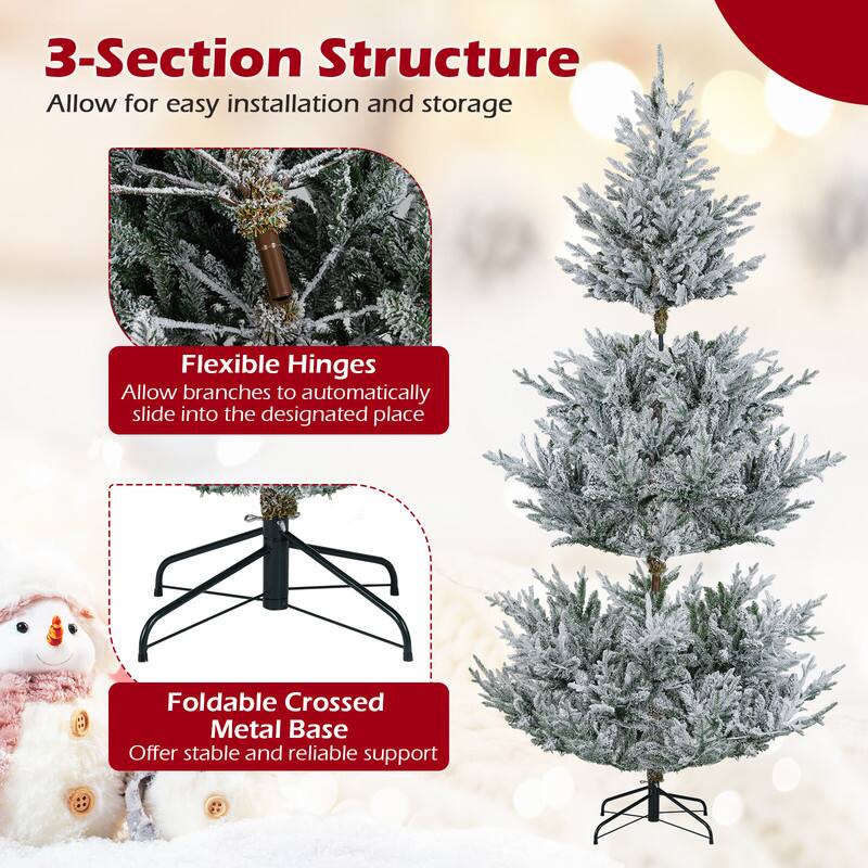 3-Section Structure  
Allow for easy installation and storage

Flexible Hinges  
Allow branches to automatically slide into the designated place

Foldable Crossed Metal Base  
Offer stable and reliable support
