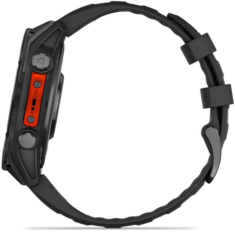 Alt View 1. Garmin - fēnix 8 AMOLED Sapphire GPS Smartwatch 47mm Fiber-reinforced polymer + 2-Year Extended Warranty Bundle - Slate Gray with Black Silicone Band.
