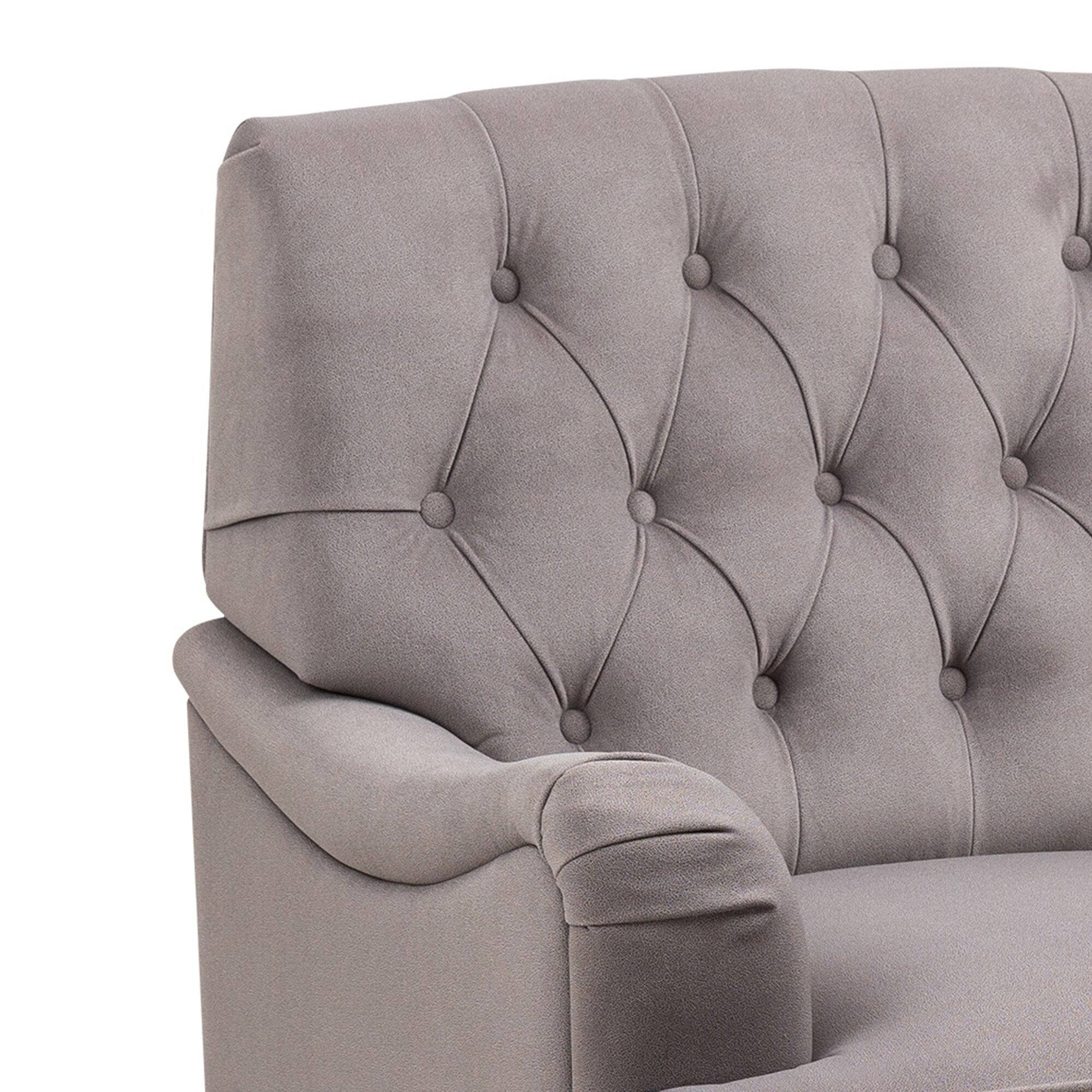 Alt View 6. Boyel Living - 34 in. W Ergonomic High-End Fabric Accent Recliner Chair with Rubber Wooden Legs and Armrests - Gray.