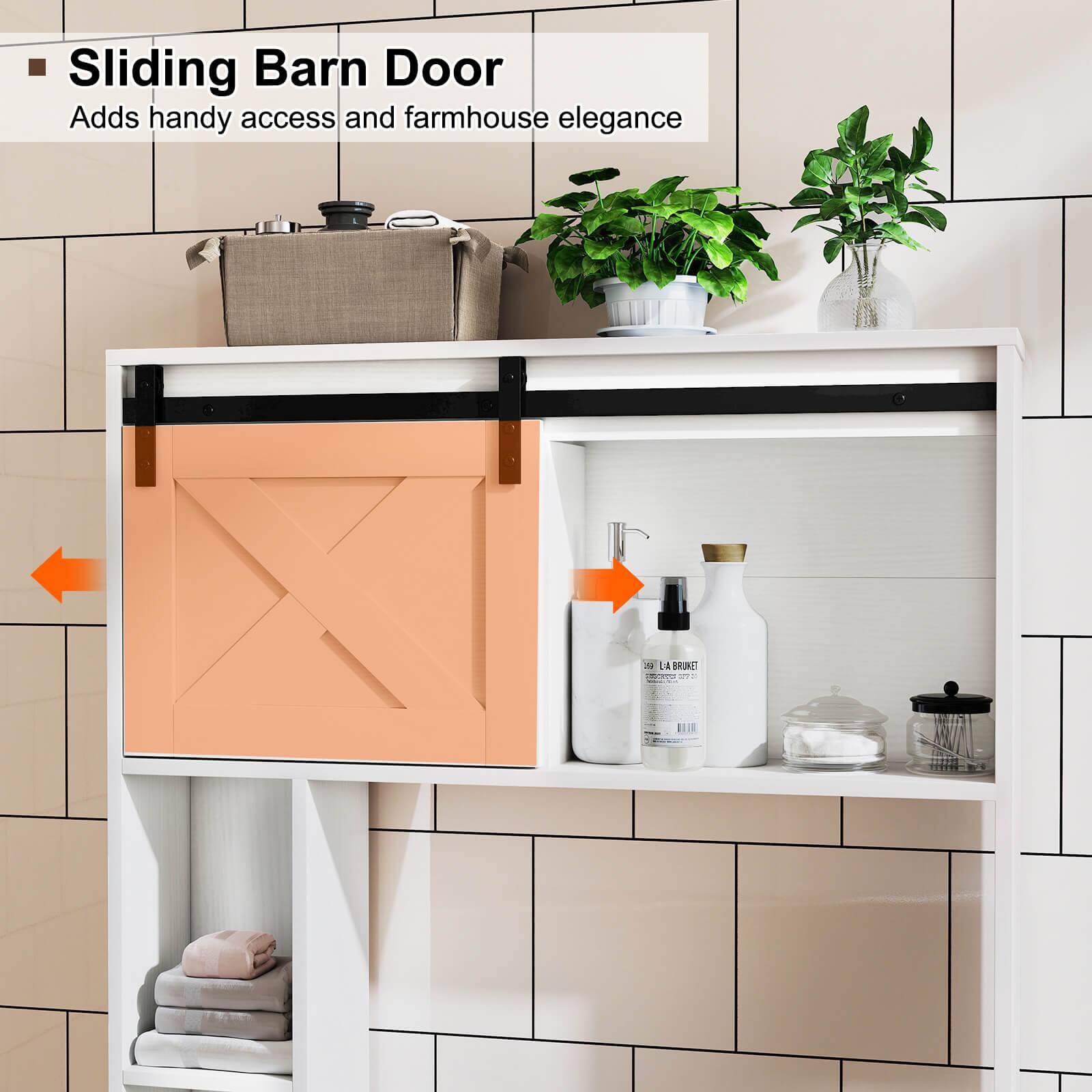 Sliding Barn Door  
Adds handy access and farmhouse elegance