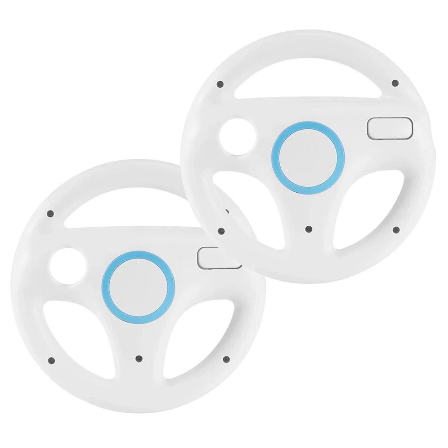 Stock Preferred - 2-Pack Mario Racing Steering Wheel for Nintendo Wii & Wii U – 2024 Edition (Controller Attachment) - White