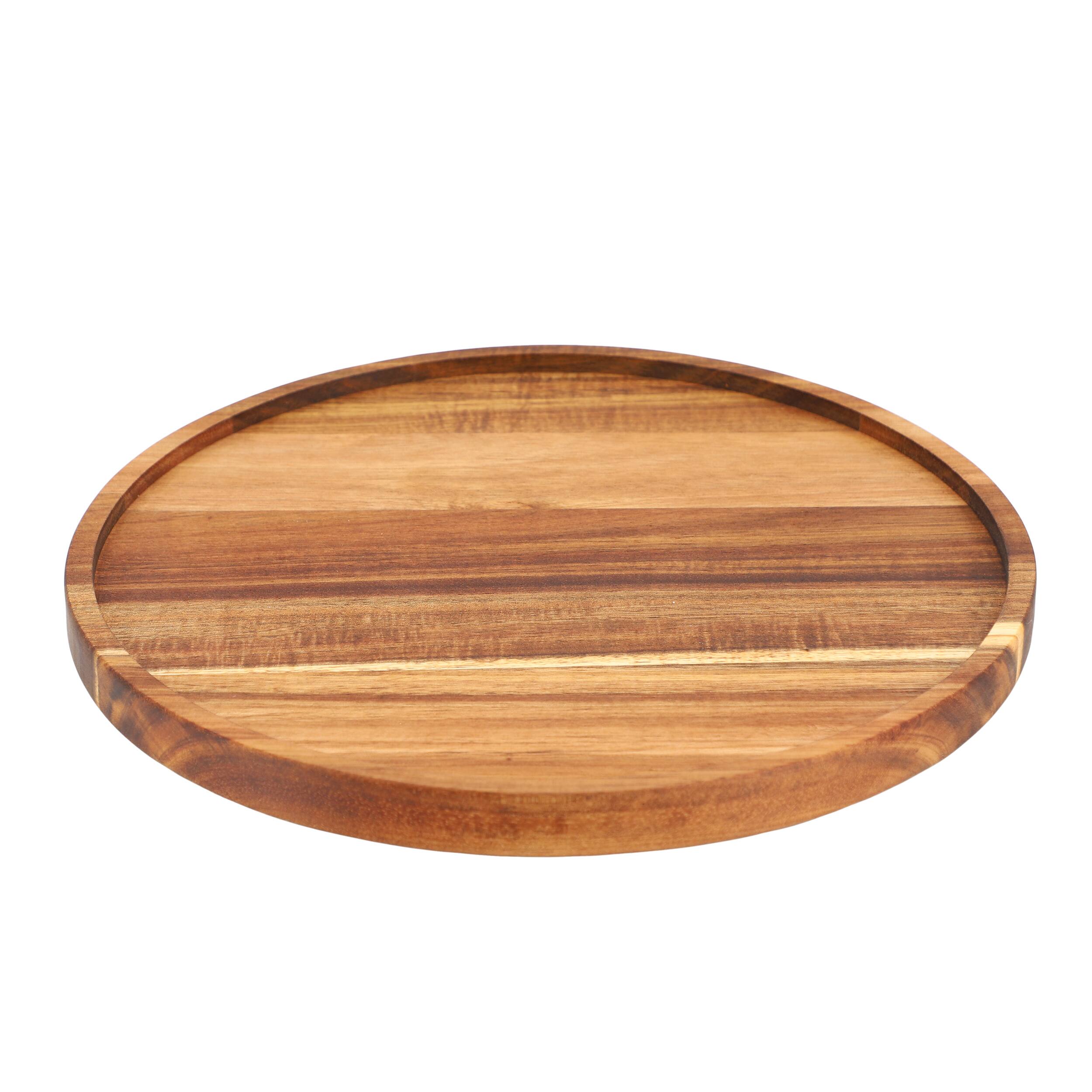 Alt View 2. MegaChef - MegaChef 12 Inch Acacia Wood Lazy Susan Tray - Brown.