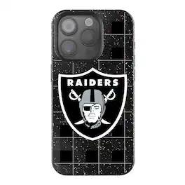 Keyscaper - NFL - Las Vegas Raiders Plaid Bling iPhone Case - 15 Pro - Black
