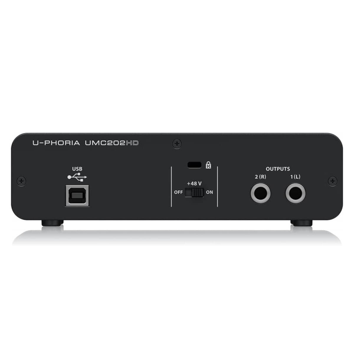 U-PHORIA UMC202HD  
USB  
+48V  
OFF ON  
OUTPUTS  
2 (R) 1 (L)