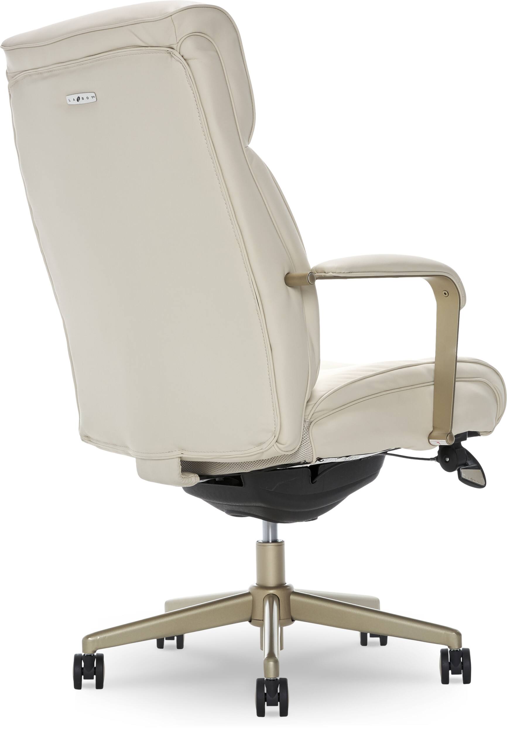 Alt View 19. La-Z-Boy - Modern Melrose Executive Office Chair with Brass Finish - Ivory.