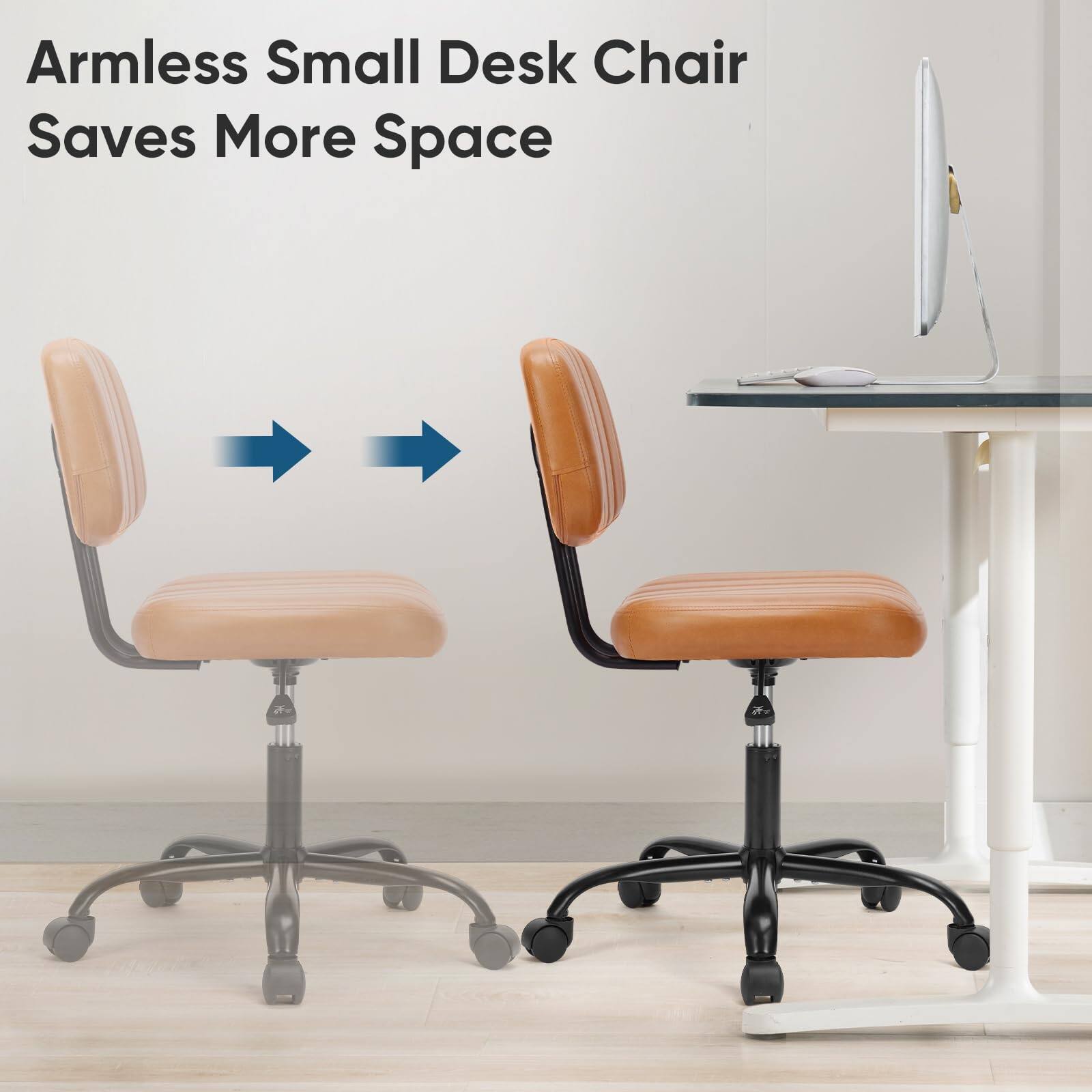 Armless Small Desk Chair Saves More Space