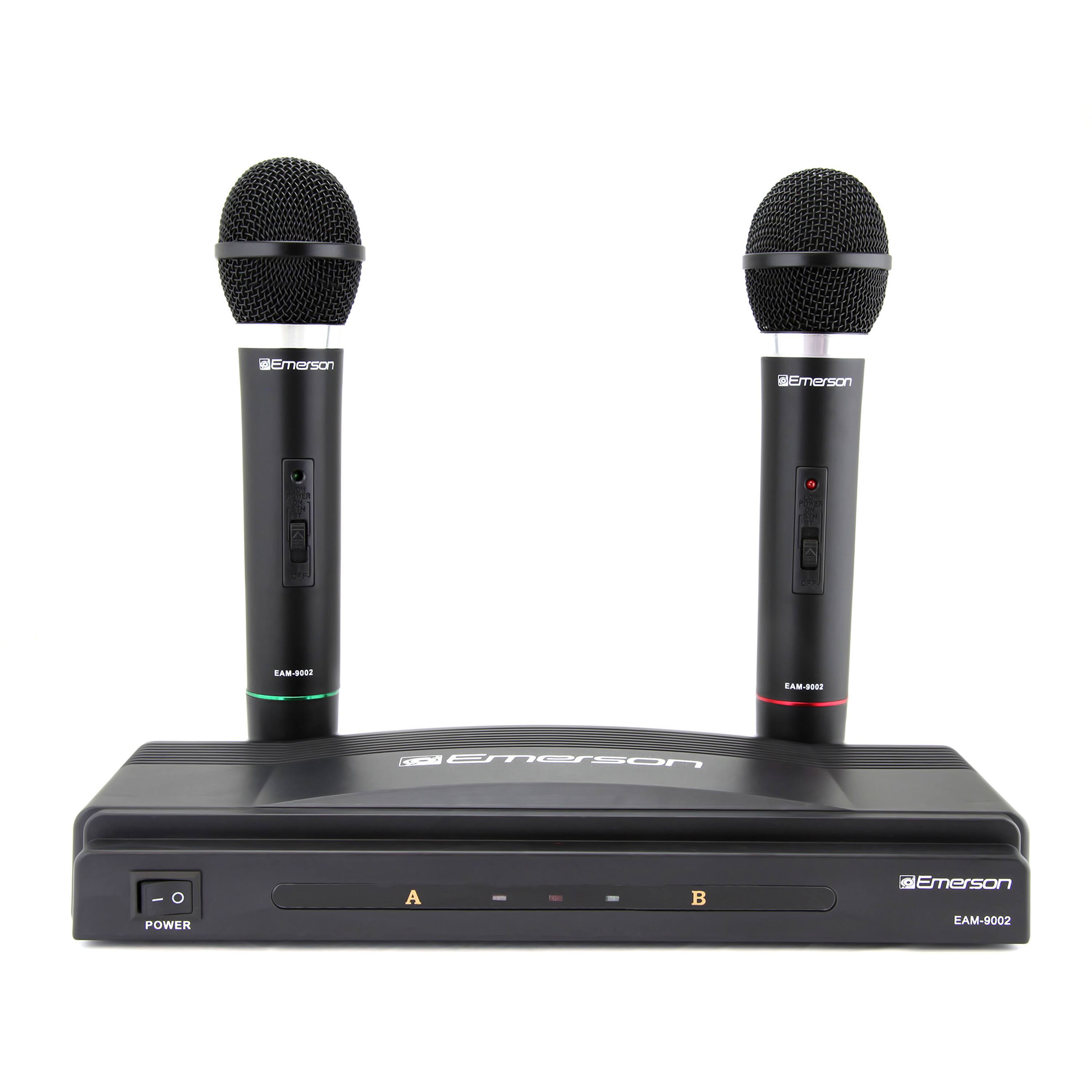 Emerson - Dual Handheld Wireless Microphone Starter Kit (EAM-9002) - Black