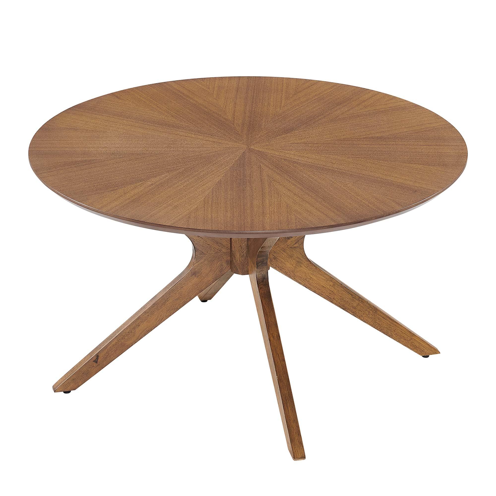 Alt View 2. Modway - Crossroads Round Wood Coffee Table by Modway - Walnut.