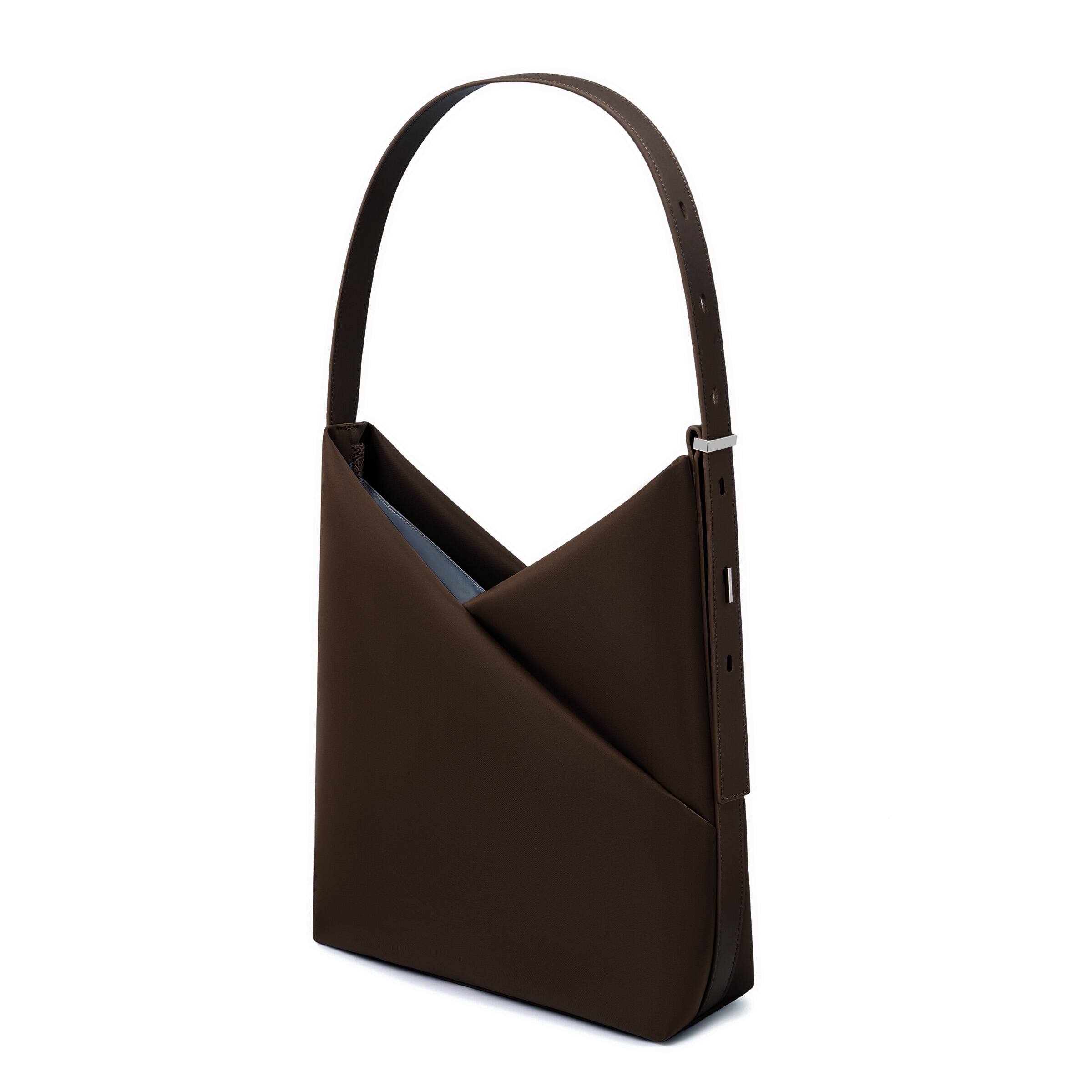 Left. Lux & Nyx - Lux & Nyx - Origami 15" Laptop Hobo Bag - Convertible Shoulder Bag - Espresso.