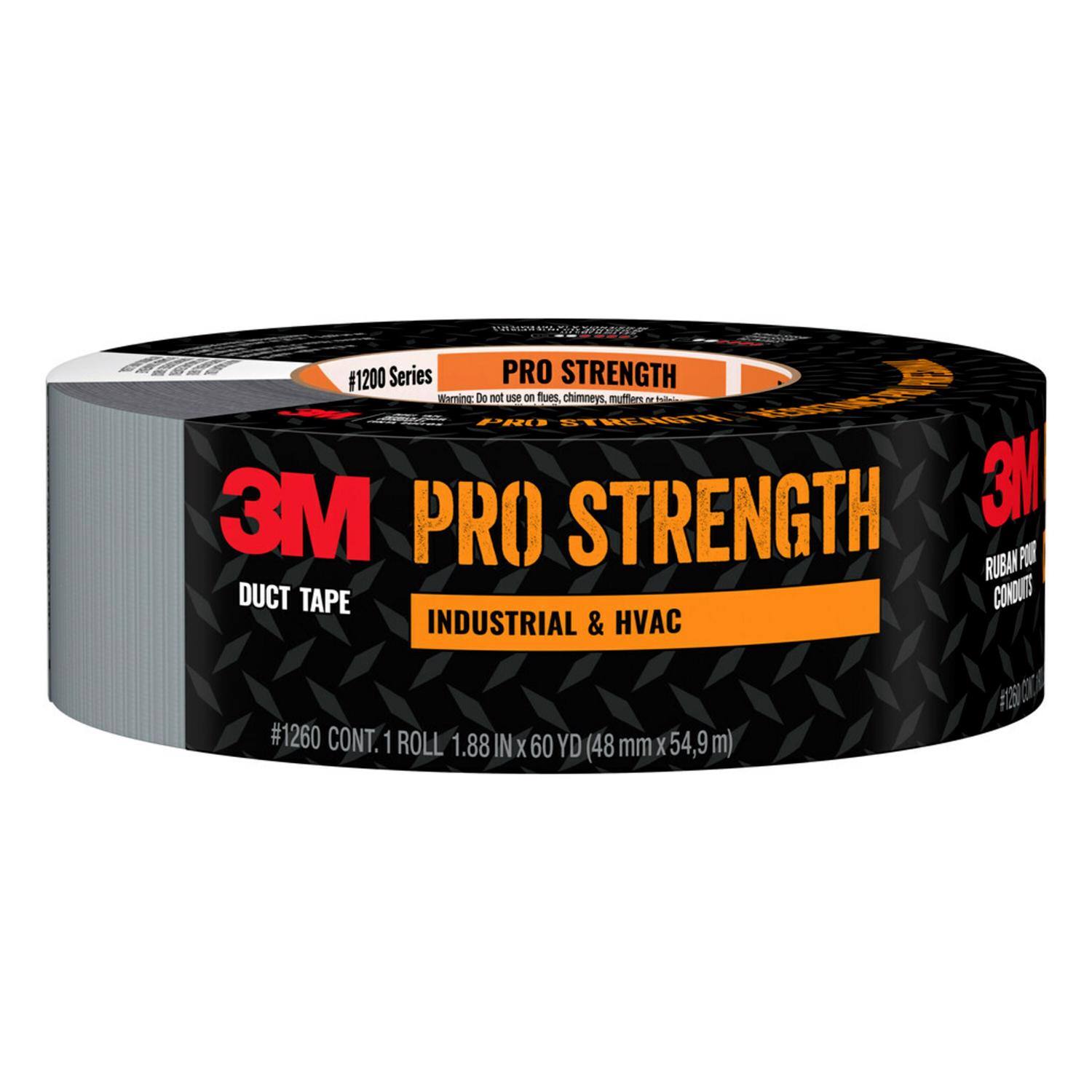 3M PRO STRENGTH DUCT TAPE INDUSTRIAL & HVAC #1260 CONT. 1 ROLL 1.88 IN X 60 YD (48 mm X 54.9 m)