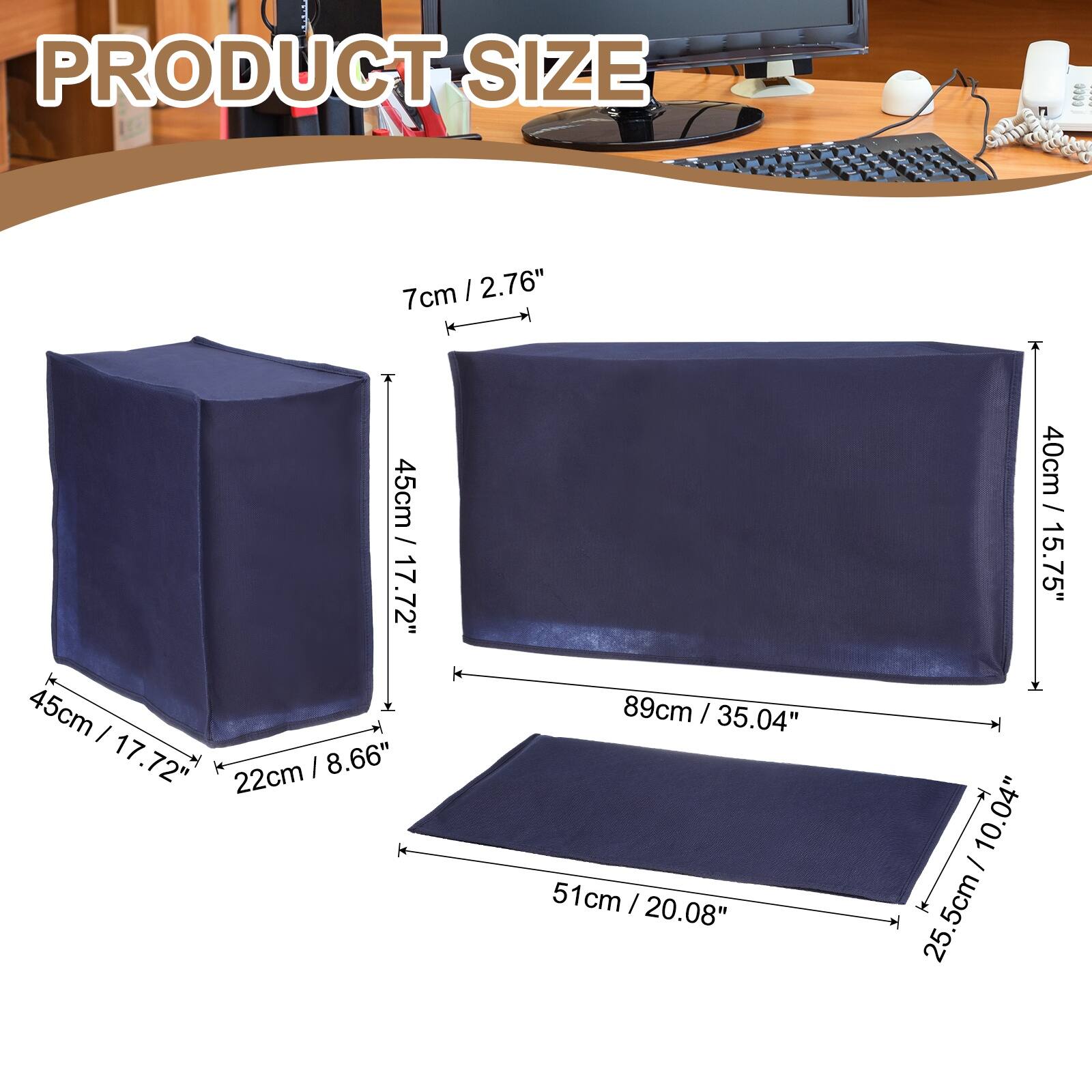 PRODUCT SIZE

7cm / 2.76"  
45cm / 17.72"  
22cm / 8.66"  
89cm / 35.04"  
51cm / 20.08"  
40cm / 15.75"  
25.5cm / 10.04"  
25.5cm / 10.04"