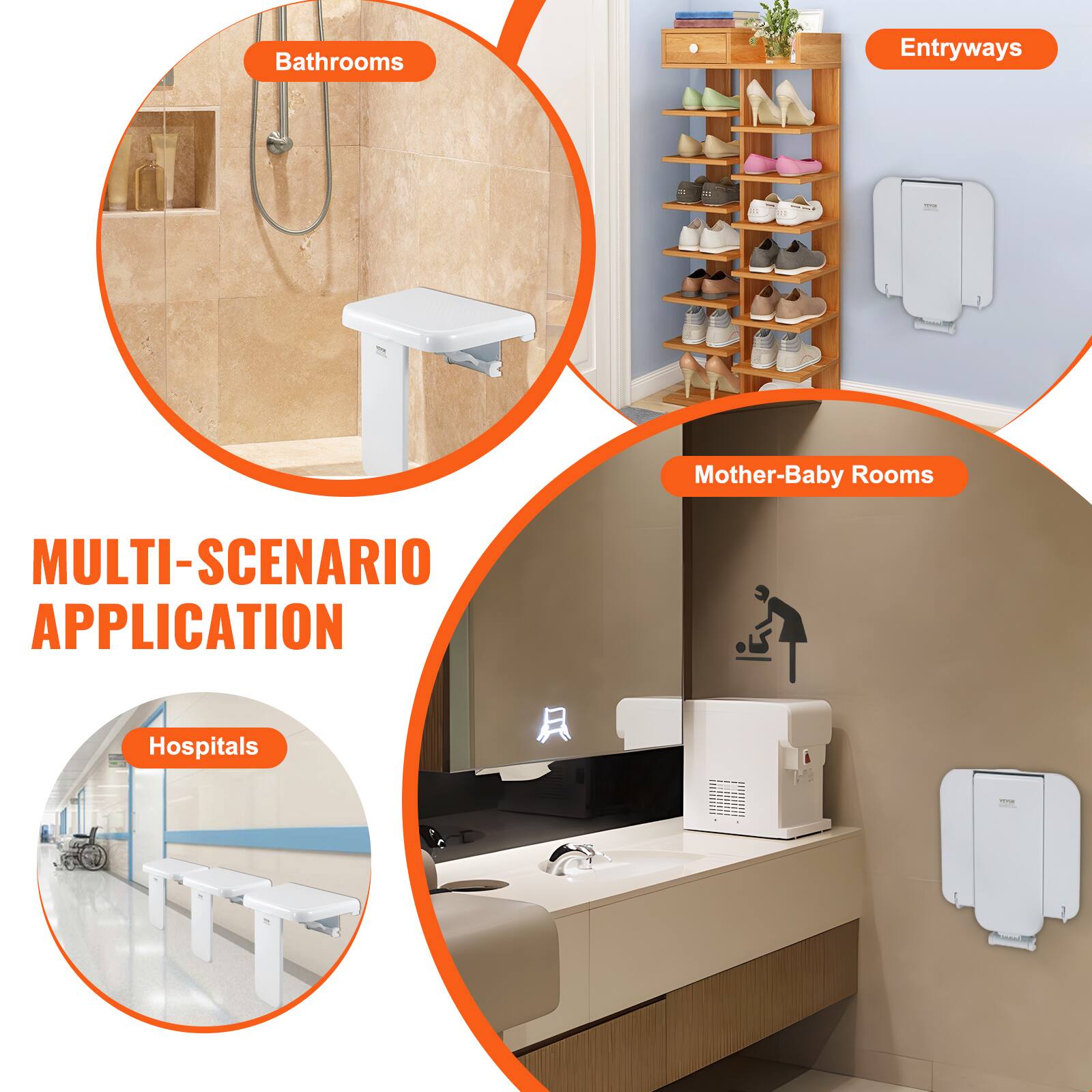 Bathrooms Entryways Mother-Baby Rooms MULTI-SCENARIO APPLICATION Hospitals