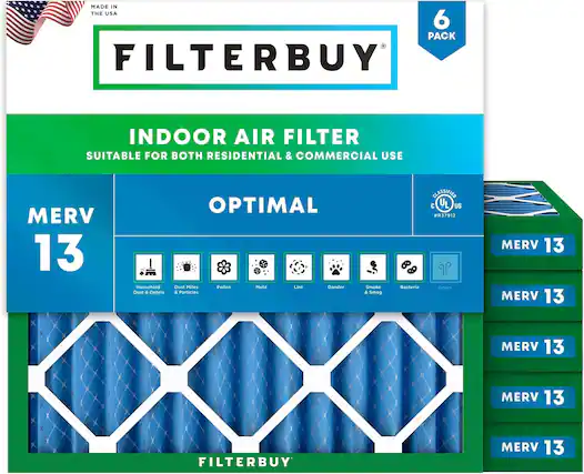MADE IN THE USA
6 PACK FILTERBUY INDOOR AIR FILTER
SUITABLE FOR BOTH RESIDENTIAL & COMMERCIAL USE
MERV 13
Household Dust & Debris
OPTIMAL
Dust Mites
Pollen
Mold
Lint
Dander
Smoke & Smog
Bacteria
Odors
CLASSIFIED C UL US BR37912
MERV 13
MERV 13
MERV 13
MERV 13