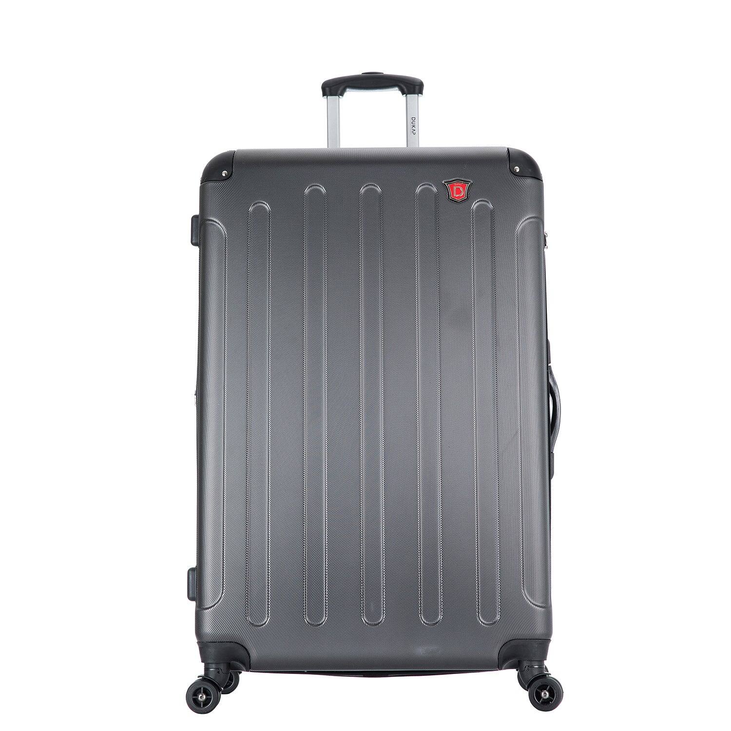 Angle. DUKAP - Intely Hardside Spinner Luggage 32" with Integrated Digital Weight Scale - GREY.